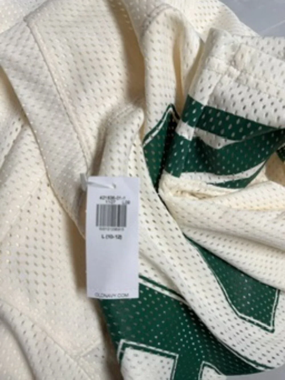 OLD NAVY Boys' Short-Sleeve Football Jersey Size L in Creme De La Creme
